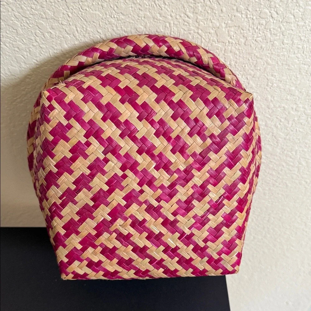 Woven red and Tan Basket